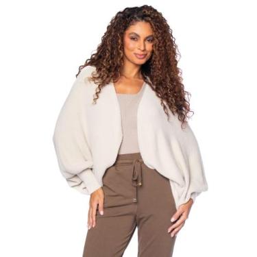 Imagem de Casaco Feminino Biamar Fio Pluma Bege Claro, Bege claro, Único