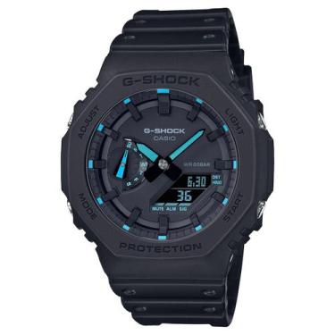 Imagem de Relógio CASIO G-SHOCK unissex anadigi azul GA-2100-1A2DR