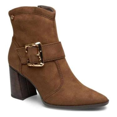 Imagem de Bota Dakota Salto Bloco Fivela Bico Fino - Feminina - Marrom, Marrom, 