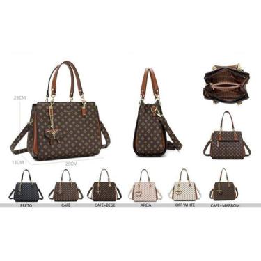 Imagem de Bolsa Tote Transversal Feminina Monograma Lace Lore HO-20490, Marrom