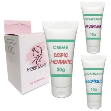 Imagem de Despigmentante Micropigmentação 30g + 2 Creme Cicatrizante Suavizante 