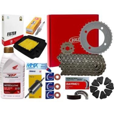 Imagem de Kit Revisão Biz 125 2012 Á 2024 Relação, Oleo, Lona, Vela - Dia Frag