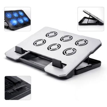 Imagem de Cooler Para Notebook Com 6 Ventoinhas RGB Até 17 Polegadas - Nilo-impo