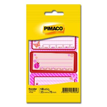 Imagem de Etiqueta Adesiva Escolar Pimaco BIC, Com Pauta, Meninas, 886619, 18 unidades