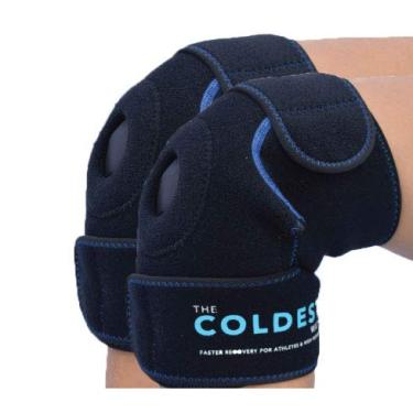 Imagem de Coldest Knee Ice Pack Wrap, terapia quente e fria - compressão reutilizável para ruptura do menisco, recuperação de lesões, entorses, inchaço, bolsas de gelo após cirurgia, artrite reumatoide, suporte