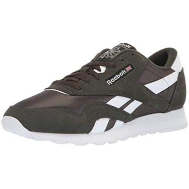 Imagem de Reebok Tênis masculino clássico acolchoado de couro sintético para corrida e treinamento, Cipreste escuro/branco, 3