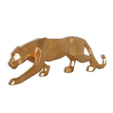 Imagem de Escultura Leopardo Dourado Em Poliresina