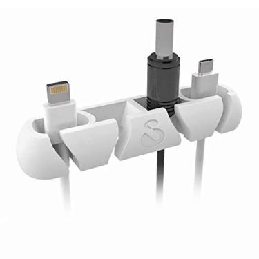 Imagem de Organizador Cabos Pendurador fios Adesivo Branco 2 Unidades