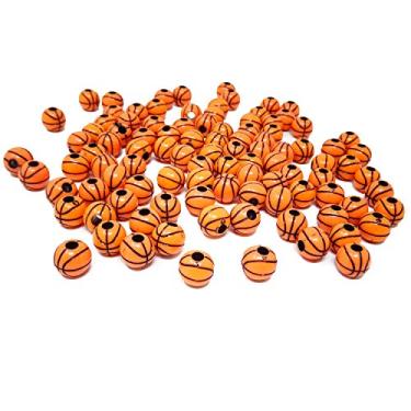 Imagem de Honbay 100 pçs contas de basquete de acrílico com orifício grande para pulseiras colares brincos laços de cabelo chaveiros