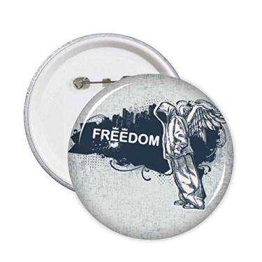 Imagem de Hip-Hop Freedom Religion Angel Pattern Pins Badge Button Emblema Acessório Decoração 5 peças