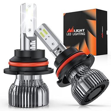 Imagem de Nilight 9007 Lâmpadas de farol de LED, 350% mais brilhantes, 50W 1000LM HB5 LED High Low Beam Kit de conversão de farol de farol 6000K branco frio, tamanho mini, pacote com 2