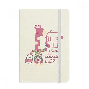 Imagem de Caderno de anotações clássico com estampa de girafa rosa e estampa de animal da Decore House
