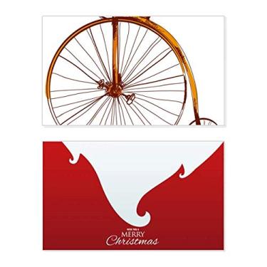 Imagem de Old Fashioned Bicycle High Wheeler Britain Holiday Holiday Merry Christmas Cartões de parabéns Mensagem de Natal