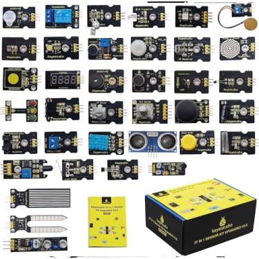 Imagem de KEYESTUDIO Kit de iniciação de programação de sensores 37 em 1 para Arduino Raspberry Pi Learning Project STEM Education, Componentes eletrônicos Conjunto para crianças Adultos + Tutorial