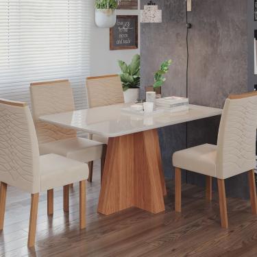 Imagem de Sala de Jantar Maitê 130 Cm com 4 Cadeiras Clarice Wood