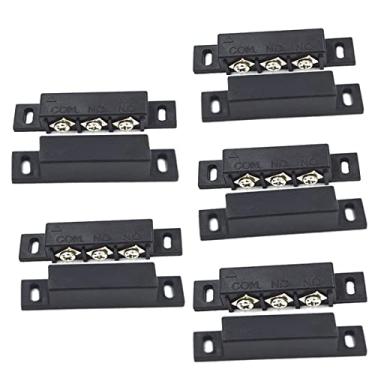 Imagem de Sopepoyie Nc/No Sensor De Contato De Porta De Janela Com Fio Embutido Alarme Interruptor De Palheta Magnética Para Sistema De Segurança Residencial De Escritório, Conjuntos De 5