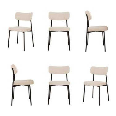 Imagem de Kit com 6 Cadeiras para Sala de Jantar Mona Yescasa Areia Corriente