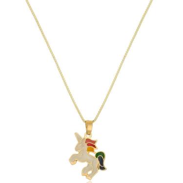 Imagem de Colar Unicórnio Folheado Em Ouro18k