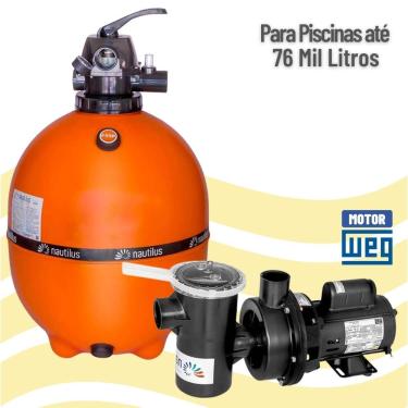 Imagem de Conjunto Filtro E Motobomba 3/4Cv Para Piscina Até 76 Mil Litros - Nautilus