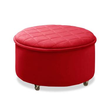 Imagem de Puff Sapateira Baú Decorativo Zeus Vermelho Soft