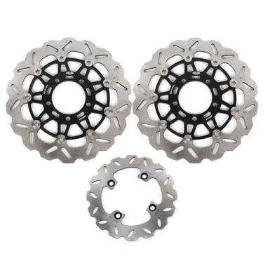 Imagem de Arashi Discos de freio dianteiros traseiros rotores para Kawasaki Ninja ZX10R ZX-10R 2004-2007, acessórios de substituição de motocicleta preto