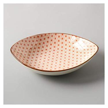 Imagem de Prato de serviço em estilo japonês, prato de cerâmica para uso doméstico, personalidade criativa, placa de jantar colorida, prato quadrado, 20 cm, prato de arroz (cor: F)