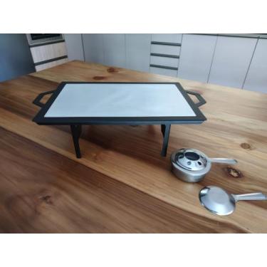 Imagem de Rechaud Retangular Chapa De Alumínio 41 x 28cm Ravinox