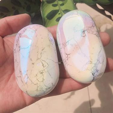 Imagem de GOMOSU 1 peça pedra preciosa turquesa branca galvanizada natural pedras decorativas para casa (tamanho : 160-180g)