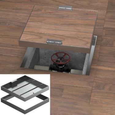 Imagem de Capas de bueiro invisíveis para uso externo, capa de inspeção interna para cozinha de restaurante, tampa de ralo de jardim, tampa e base de tanque séptico de quintal (75 x 75 cm (29,5 x 29,5 pol))