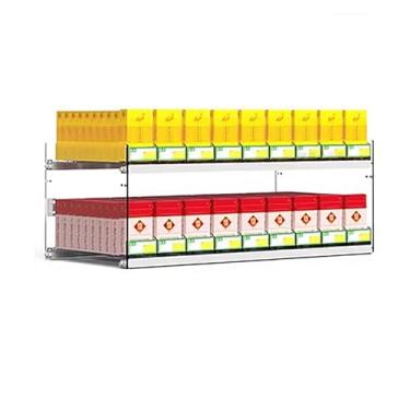 Imagem de Porta-cigarros de acrílico montado na parede de 2 camadas com empurrador automático - Rack de exibição de armazenamento organizado elegante para cigarros, charutos e acessórios