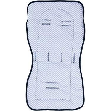 Imagem de Alan Pierre Baby Capa Para Carrinho Chevron Cinza E Azul Marinho