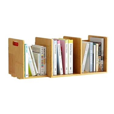 Imagem de KIZQYN Estante de mesa de largura ajustável estante de mesa retrátil estante de mesa rack de armazenamento de mesa estante para escritório em casa estante escolar (cor: latão)