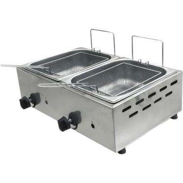 Imagem de Fritadeira Profissional à Gás 9 Litros com 2 Cubas Compacta Print