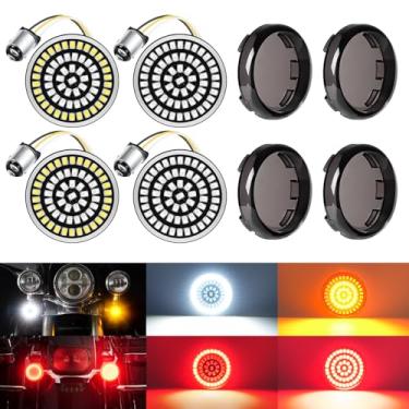 Imagem de Benlari Kit de lentes de luzes traseiras dianteiras de LED 1157 super brilhantes com 60 LEDs compatível com Harley Davidson Street Glide Road Glide Touring Dyna Softail Sportster Iron 883 1200