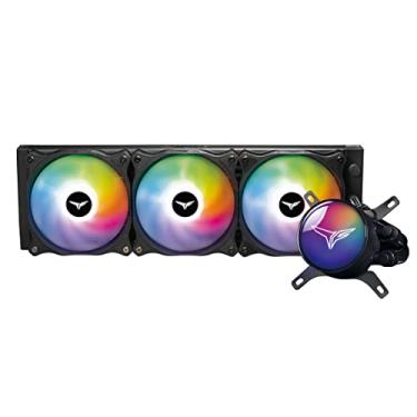 Imagem de TEAMGROUP T-Force Siren GD360E AIO ARGB Cooler líquido para CPU compatível com AMD Ryzen/Intel (LGA1700, AM5) All-in-One 4000 RPM bomba ventilador velocidade 600-2000 RPM Nylon fino x tubos de borracha preto TB130502