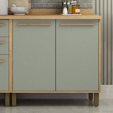 Imagem de Balcão 80cm X 95cm 2 Portas Salvador Marrom/Verde