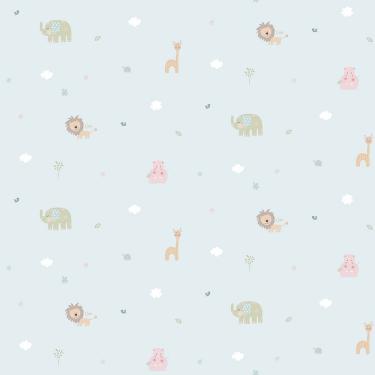 Imagem de Papel De Parede Lullaby Azul Claro 2223 - Rolo 10m X 0,53m