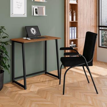 Imagem de Escrivaninha Computador Dobrável Escritório Home Office Fit Canela