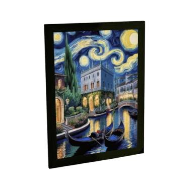 Imagem de Quadro Decorativo Veneza Italia Noite Estrelada Van Gogh Decoração Poster Quarto Sala
