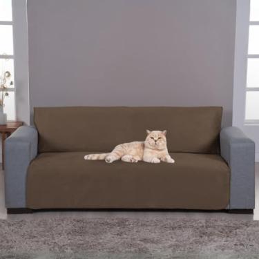 Imagem de Capa/manta Sofá Antigato 2 Lugares Resistente Chocolate