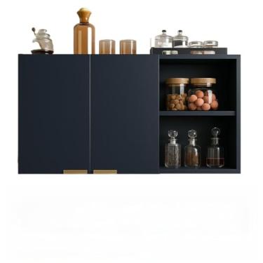 Imagem de Armário Suspenso para Cozinha, Lavanderia e Escritório com Elegância(PRETO)