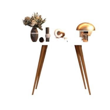 Imagem de Aparador Classic Pé Palito Madeira Retro Branco Brilho(Off White)