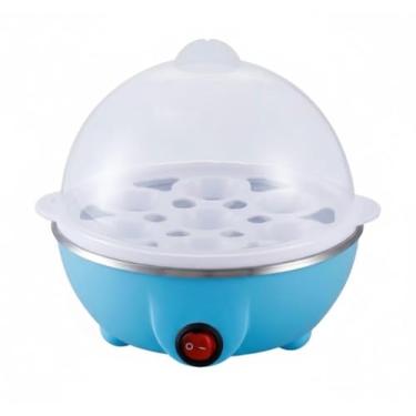 Imagem de Cozedor de Ovos Elétrico a Vapor Portátil Multifuncional Legumes Cozimento Rápido Desligamento Automático. (AZUL)