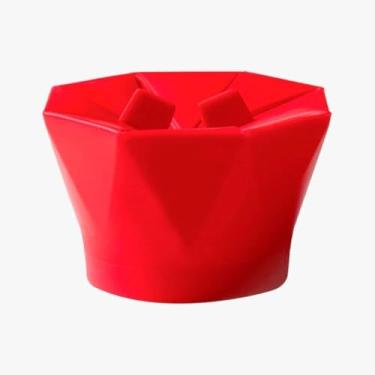 Imagem de Pipoqueira de Silicone para Micro-ondas, Recipiente para Fazer Pipoca Sem Óleo, Balde Dobrável