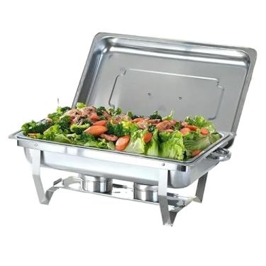 Imagem de Rechaud Profissional Inox 12L com 1, 2 ou 3 Divisórias para Buffet Festas Eventos Inclui pinças e colher(1 DIVISÓRIA)