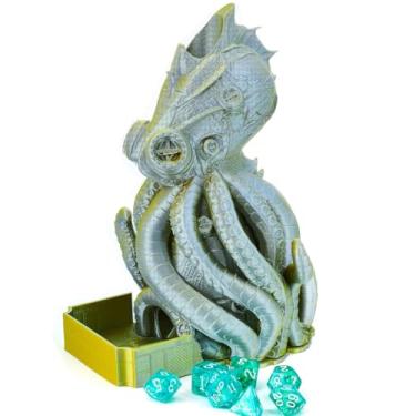 Imagem de Torre de dados impressos em 3D em espiral para jogos de RPG em miniatura, torre de dados para RPG de mesa DND, cenário de guerra, cadeia, D&D