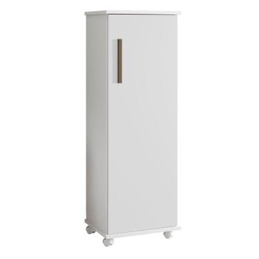 Imagem de Armário Multiuso Olinda 1 Porta 4 Prateleiras Branco