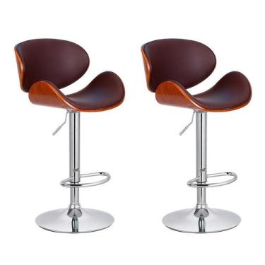 Imagem de Conjunto de 2 Banquetas Amsterdam Marrom - Keva