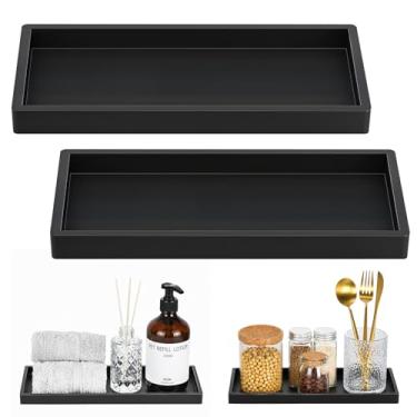 Imagem de Luxspire Bandeja de pia de banheiro, bandeja de silicone para pia de cozinha de 30 x 13 cm para dispensador de sabonete, organizador de bancada para perfume, sabonete, acessórios de banheiro, 2