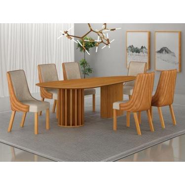 Imagem de Conjunto jantar 6 cadeiras maciça 2x1 Pilar M - Arbo Design